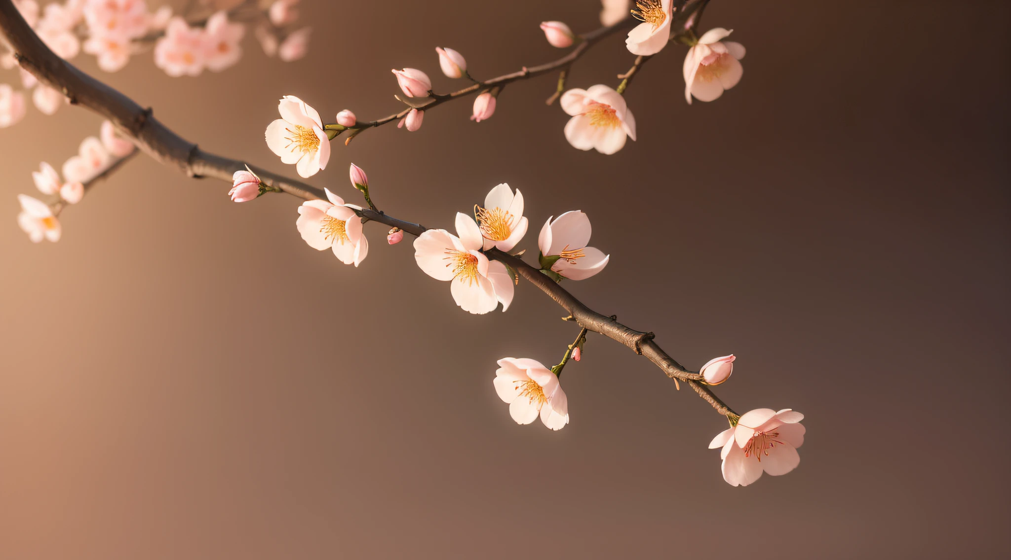 More peach blossom branches
