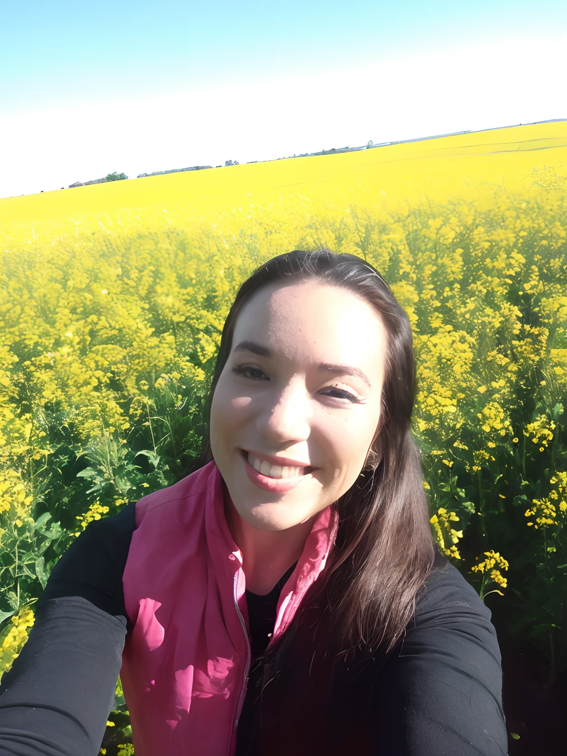 mulher sorridente tirando uma selfie em um campo de flores amarelas, standing in flower field, standing in a flower field, standing in a field with flowers, sentado em um campo de flores, em um campo com flores, Foi, imagem de perfil, em um campo de flores, woman standing in flower field, OSR, em um campo, Standing in a field, imagem do avatar