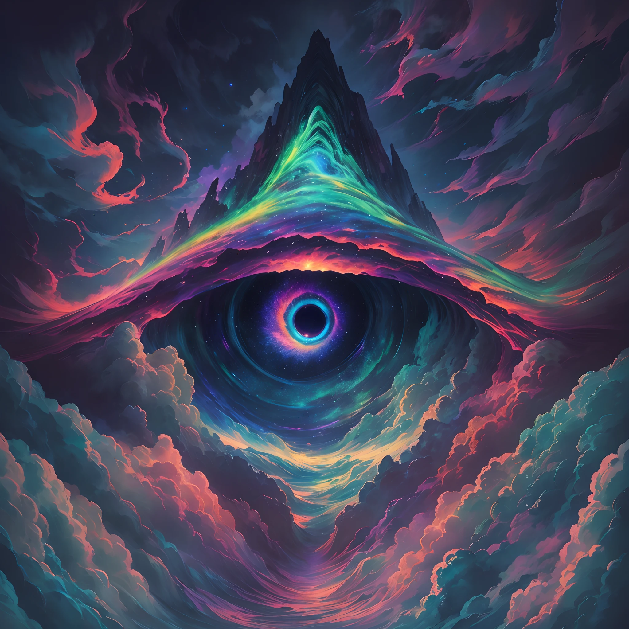 trippy art,aurora borealis,Devil's Eye,starrysky。