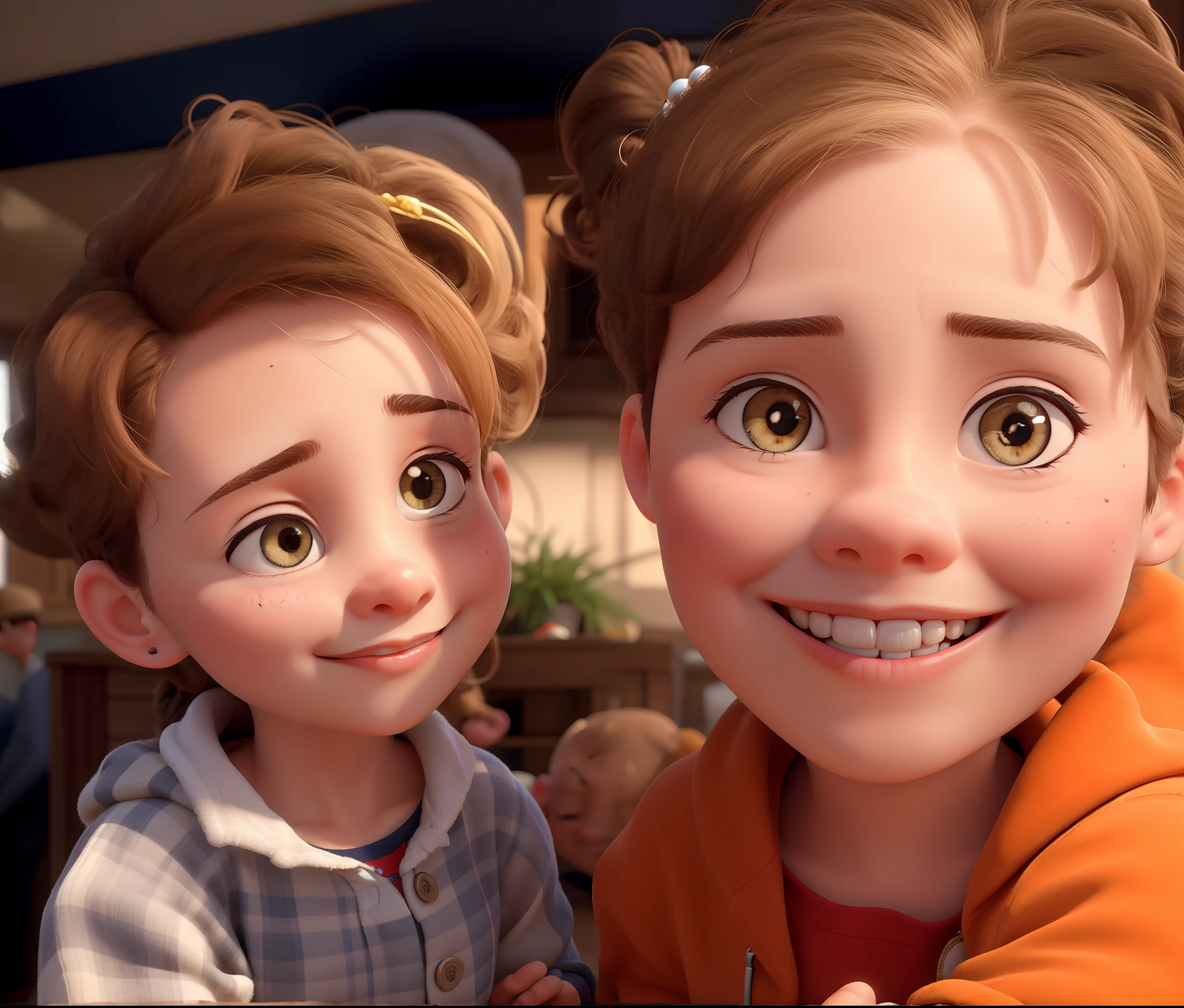 Girl with baby boy, high quality, best quality