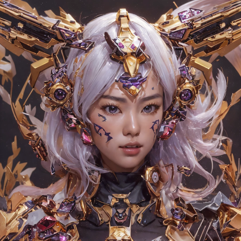Light orange wind（（Red and white mech girl））National wind circle，Flying nine-tailed fat skull flame ethereal toad star，Golden-black damask white rabbit fur bra，Fuchsia pink diamonds, Tulle burgundy diamond shin guard，CG ，Light orange full set of thick mechs，Giant，, Realistic secret girl rendering, detailed face of a asian girl, Reality in the secret world, Smooth CG art, Realistic. Cheng Yi, Realistic secret style, A lovely secret rendering, 8K portrait rendering, Render character art 8 K, Kawaii realistic portrait，Golden-black damask white rabbit fur bra，Fuchsia pink diamonds, Tulle burgundy diamond shin guard((ultra real detailed.mecha-girl)Mink cotton suit mech，Bright blue and white feathers gold silk shoulder pads，Shi Zhong Huhu female Taoist，Tailfire，Tattooed with，Genius ratio，Silicone texture，Short bright purple hair，3D modeling，4K,8K,16K smooth (Masterpiece, Top quality, Best quality, offcial art, Beauty and aesthetics: 1.2), Very detailed, Colorful, Most detailed, branches,mecha-girl, （Mards）mecha-girl（canyons）， （Linen future mech girl）， Angry fighting stance， looking at the ground， Batik linen bandana， Crane pattern long sleeve garment，Mecha Maiden Canyon（Abstract propylene splash：1.2）， Dark clouds lightning background，Sprinkle with golden mech girl powder（realisticlying：1.4），Black color hair，Flour fluttering，rainbow background， A high resolution， the detail， RAW photogr， Sharp Re， Nikon D850 Film Stock Photo by Jefferies Lee 4 Kodak Portra 400 Camera F1.6 shots, Rich colors, ultra-realistic vivid textures, Dramatic lighting, Unreal Engine Art Station Trend, cinestir 800，Flowing black hair,（（（Red and white mech girl））），Front view，Pure transparency，Wear boxing gloves，Ice is permeable to gas，Film light and shadow，Panorama ultra-wide angle，extremely happy，The texture of the real person is delicate，Strong visual impact，Hyper-detailing，Dream girl，Refined face，prettyeyes，high saturated，Wear reflective sunglasses with a thick gold thread，crystal-clear，Good interpe