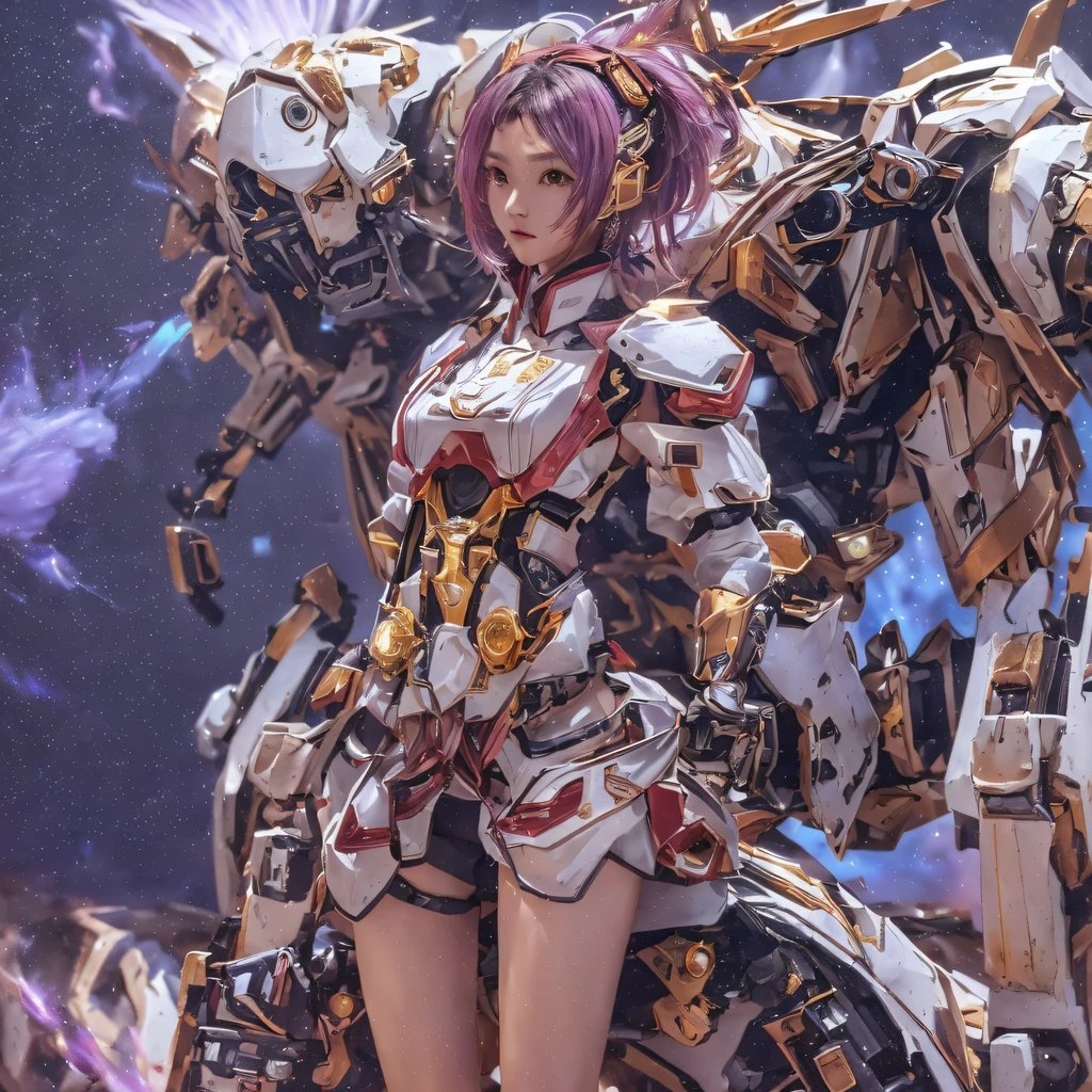 Light orange wind（（Red and white mech girl））National wind circle，Flying nine-tailed fat skull flame ethereal toad star，Golden-black damask white rabbit fur bra，Fuchsia pink diamonds, Tulle burgundy diamond shin guard，CG ，Light orange full set of thick mechs，Giant，, Realistic secret girl rendering, detailed face of a asian girl, Reality in the secret world, Smooth CG art, Realistic. Cheng Yi, Realistic secret style, A lovely secret rendering, 8K portrait rendering, Render character art 8 K, Kawaii realistic portrait，Golden-black damask white rabbit fur bra，Fuchsia pink diamonds, Tulle burgundy diamond shin guard((ultra real detailed.mecha-girl)Mink cotton suit mech，Bright blue and white feathers gold silk shoulder pads，Shi Zhong Huhu female Taoist，Tailfire，Tattooed with，Genius ratio，Silicone texture，Short bright purple hair，3D modeling，4K,8K,16K smooth (Masterpiece, Top quality, Best quality, offcial art, Beauty and aesthetics: 1.2), Very detailed, Colorful, Most detailed, branches,mecha-girl, （Mards）mecha-girl（canyons）， （Linen future mech girl）， Angry fighting stance， looking at the ground， Batik linen bandana， Crane pattern long sleeve garment，Mecha Maiden Canyon（Abstract propylene splash：1.2）， Dark clouds lightning background，Sprinkle with golden mech girl powder（realisticlying：1.4），Black color hair，Flour fluttering，rainbow background， A high resolution， the detail， RAW photogr， Sharp Re， Nikon D850 Film Stock Photo by Jefferies Lee 4 Kodak Portra 400 Camera F1.6 shots, Rich colors, ultra-realistic vivid textures, Dramatic lighting, Unreal Engine Art Station Trend, cinestir 800，Flowing black hair,（（（Red and white mech girl））），Front view，Pure transparency，Wear boxing gloves，Ice is permeable to gas，Film light and shadow，Panorama ultra-wide angle，extremely happy，The texture of the real person is delicate，Strong visual impact，Hyper-detailing，Dream girl，Refined face，prettyeyes，high saturated，Wear reflective sunglasses with a thick gold thread，crystal-clear，Good interpe