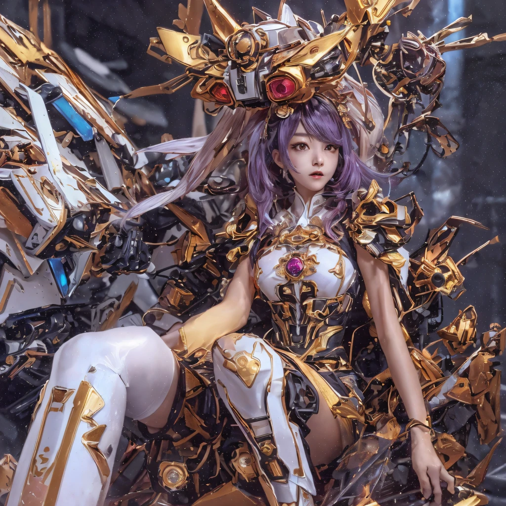 Light orange wind((Red and white mech girl))National wind circle,Flying nine-tailed fat skull flame ethereal toad star,Golden-black damask white rabbit fur bra,Fuchsia pink diamonds, Tulle burgundy diamond shin guard,CG ,Light orange full set of thick mechs,Giant,, Realistic secret girl rendering, detailed face of a asian girl, Reality in the secret world, Smooth CG art, Realistic. Cheng Yi, Realistic secret style, A lovely secret rendering, 8K portrait rendering, Render character art 8 K, Kawaii realistic portrait,Golden-black damask white rabbit fur bra,Fuchsia pink diamonds, Tulle burgundy diamond shin guard((ultra real detailed.mecha-girl)Mink cotton suit mech,Bright blue and white feathers gold silk shoulder pads,Shi Zhong Huhu female Taoist,Tailfire,Tattooed with,Genius ratio,Silicone texture,Short bright purple hair,3D modeling,4K,8K,16K smooth (Masterpiece, Top quality, Best quality, offcial art, Beauty and aesthetics: 1.2), Very detailed, Colorful, Most detailed, branches,mecha-girl, (Mards)mecha-girl(canyons), (Linen future mech girl), Angry fighting stance, looking at the ground, Batik linen bandana, Crane pattern long sleeve garment,Mecha Maiden Canyon(Abstract propylene splash:1.2), Dark clouds lightning background,Sprinkle with golden mech girl powder(realisticlying:1.4),Black color hair,Flour fluttering,rainbow background, A high resolution, the detail, RAW photogr, Sharp Re, Nikon D850 Film Stock Photo by Jefferies Lee 4 Kodak Portra 400 Camera F1.6 shots, Rich colors, ultra-realistic vivid textures, Dramatic lighting, Unreal Engine Art Station Trend, cinestir 800,Flowing black hair,(((Red and white mech girl))),Front view,Pure transparency,Wear boxing gloves,Ice is permeable to gas,Film light and shadow,Panorama ultra-wide angle,extremely happy,The texture of the real person is delicate,Strong visual impact,Hyper-detailing,Dream girl,Refined face,prettyeyes,high saturated,Wear reflective sunglasses with a thick gold thread,crystal-clear,Good interpe