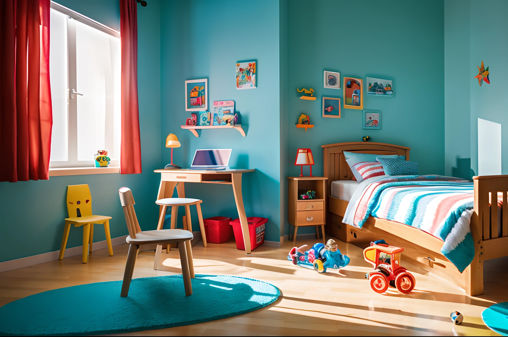 in 8K、top-quality、masterpiece、profetional lighting、childs room、Toys