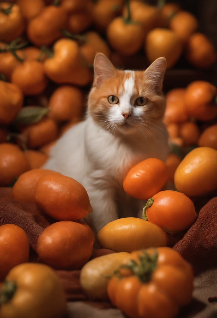 Une carottes en or avec un chat roux dessus