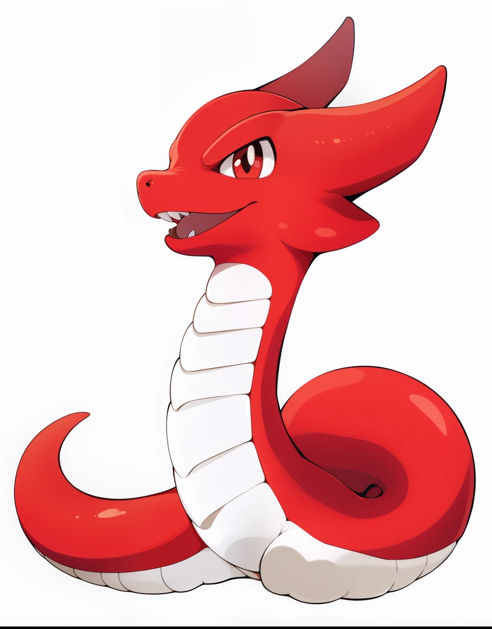 Red and White Dragon Pokemon Style