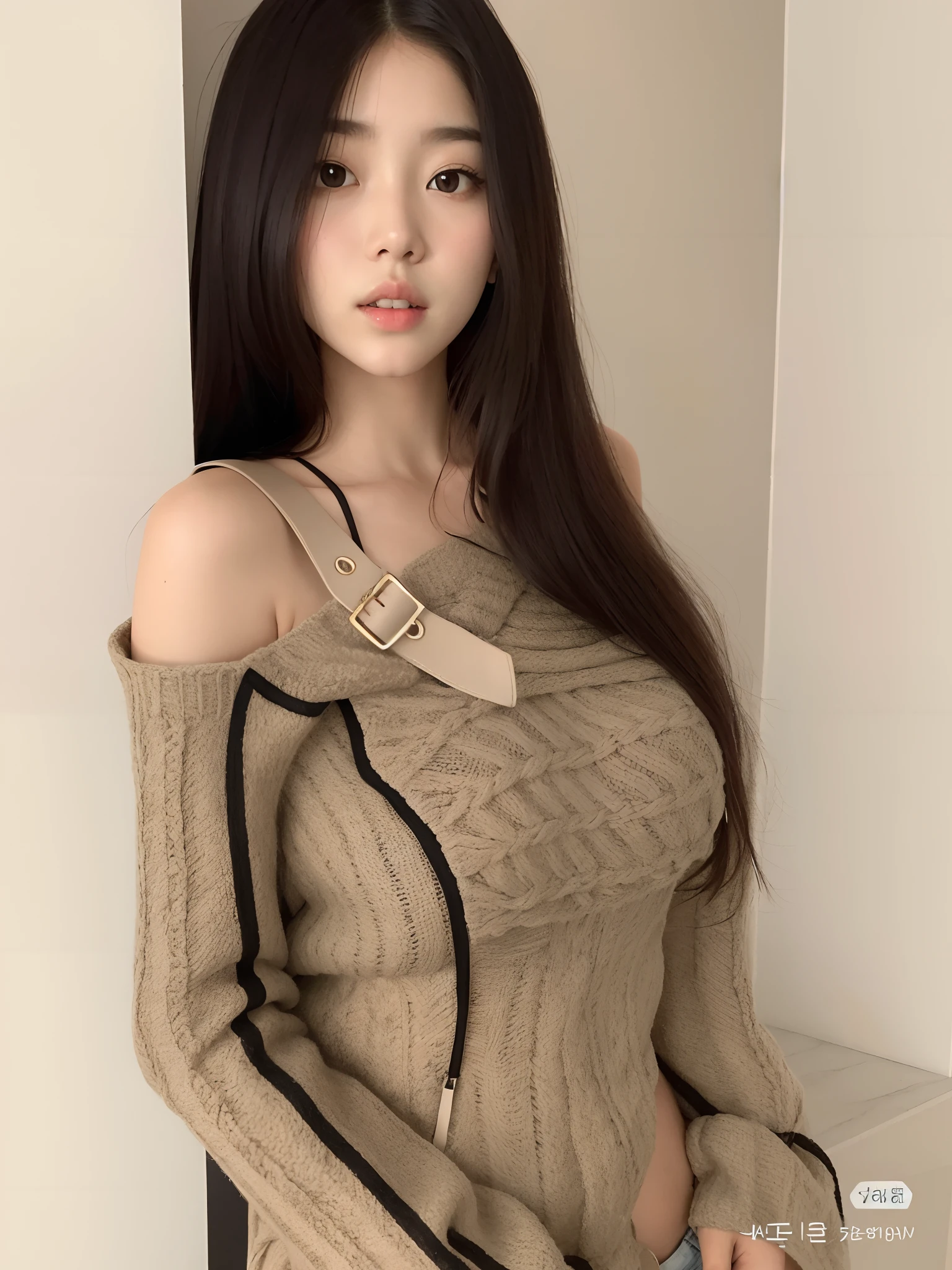 A closeup of a woman wearing a sweater and jeans, menina coreana, linda mulher coreana jovem, Sakimichan, Ulzzang, Mulher sul-coreana bonita, Heonhwa Choe, Mulher coreana, mulher coreana jovem bonita, 2 Modelo feminina de 4 anos, Asian girl, Artista coreano, Jaeyeon Nam, Roupa aberta v peito, japanese model