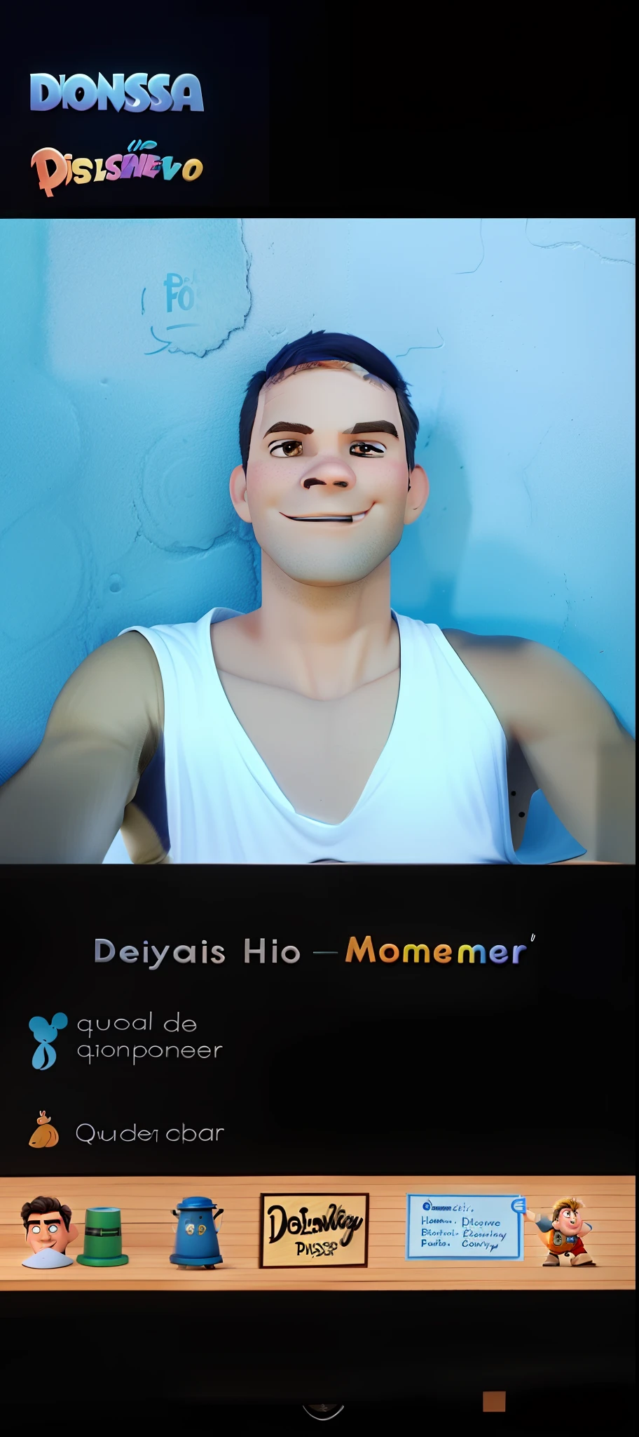 Desenho de um homem estilho Disney pixar em boa qualidade, melhor qualidade
