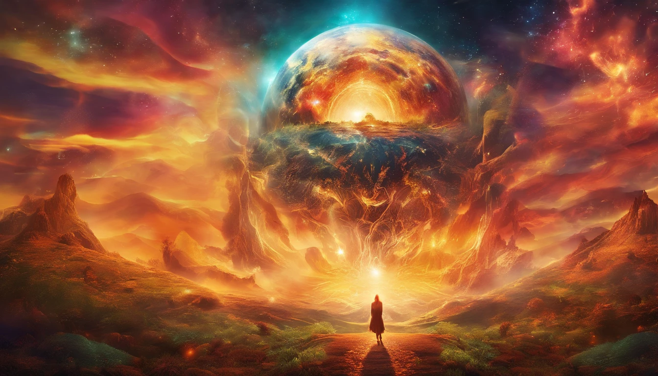 Earth's energy collapses，Magic Land，Witness the magic of the earth，Mostrar la escena educativa del futuro, Virtual classrooms are available, Wisdom Mentor, y el potencial para el aprendizaje interestelar. 8k