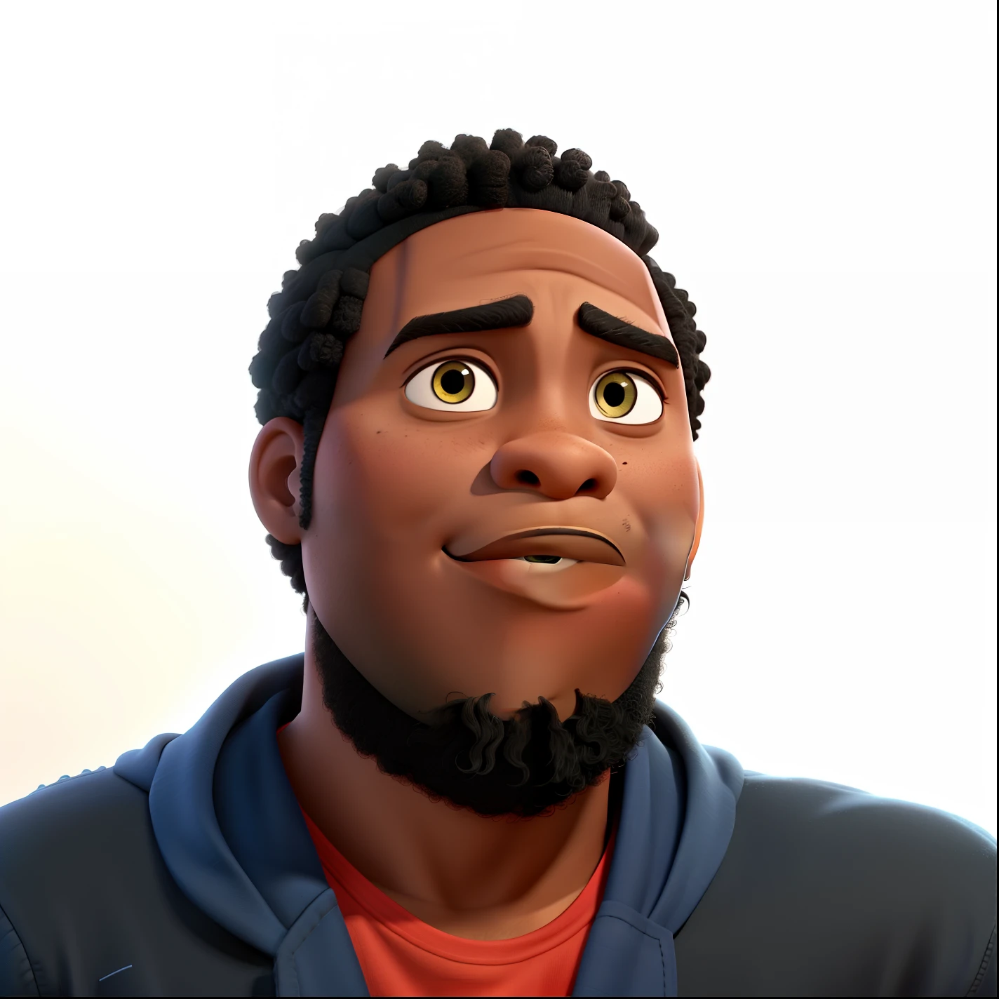 homem afrodescendente estilo Pixar Alta qualidade melhor qualidade, com olhos negros