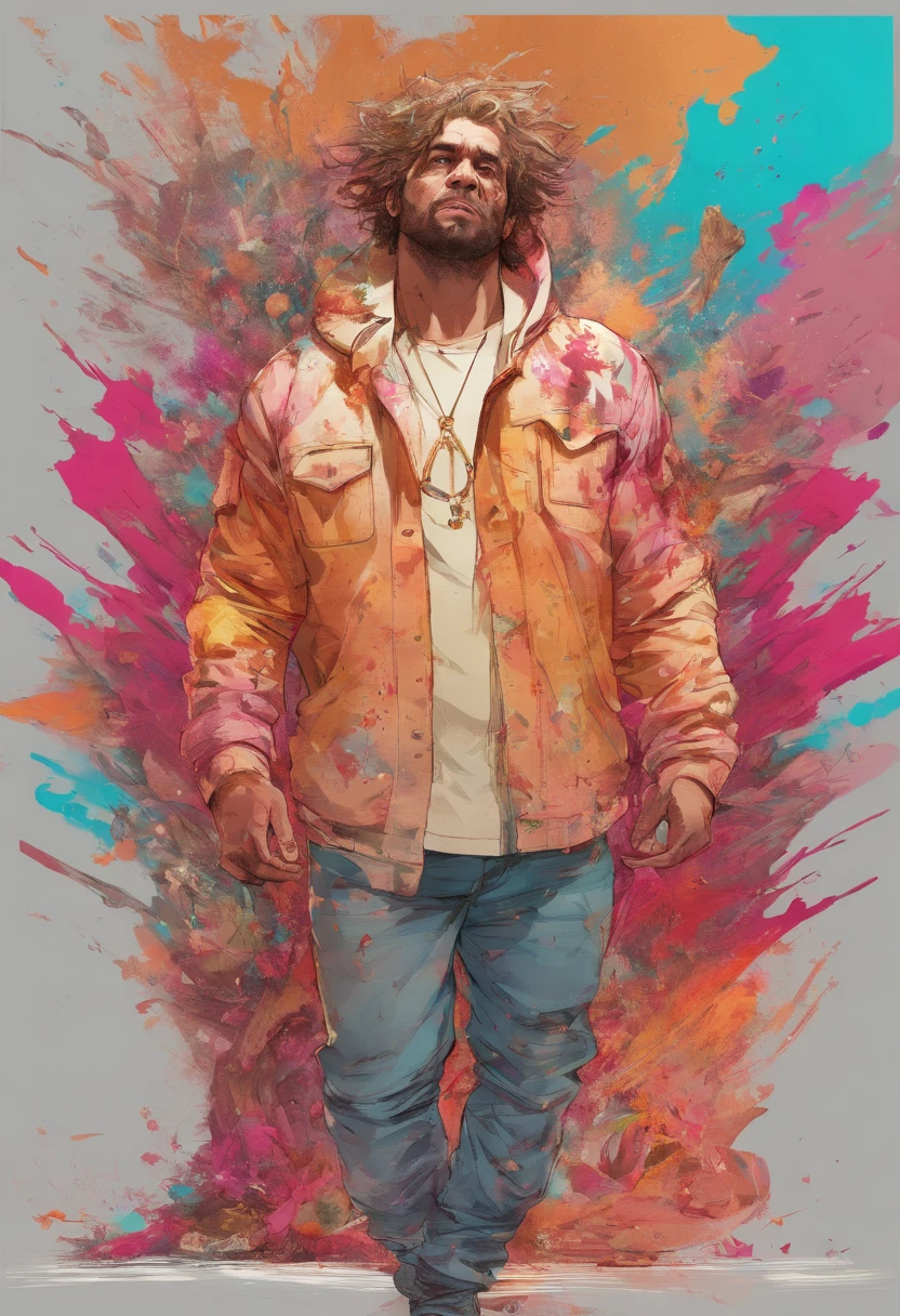 Perfect centralization, coelho (franco)de Donnie, Standing position, beleza abstrata, Centrado, looking at the camera, Facing the camera, nearing perfection, Dynamic, altamente detalhado, liso, foco nítido, 8k, high-definition resolution, illustration, arte de Carne Griffiths e Wadim Kashin, fundo branco