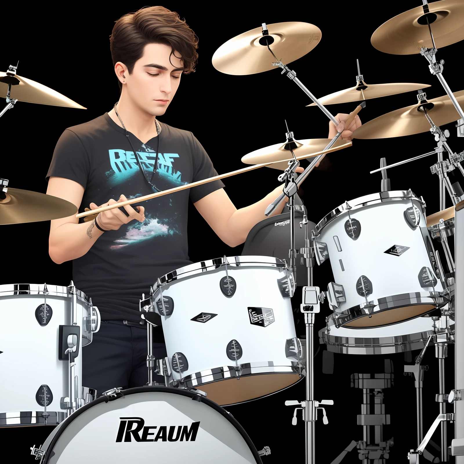Imagem Eric Land tocando bateria realdrum