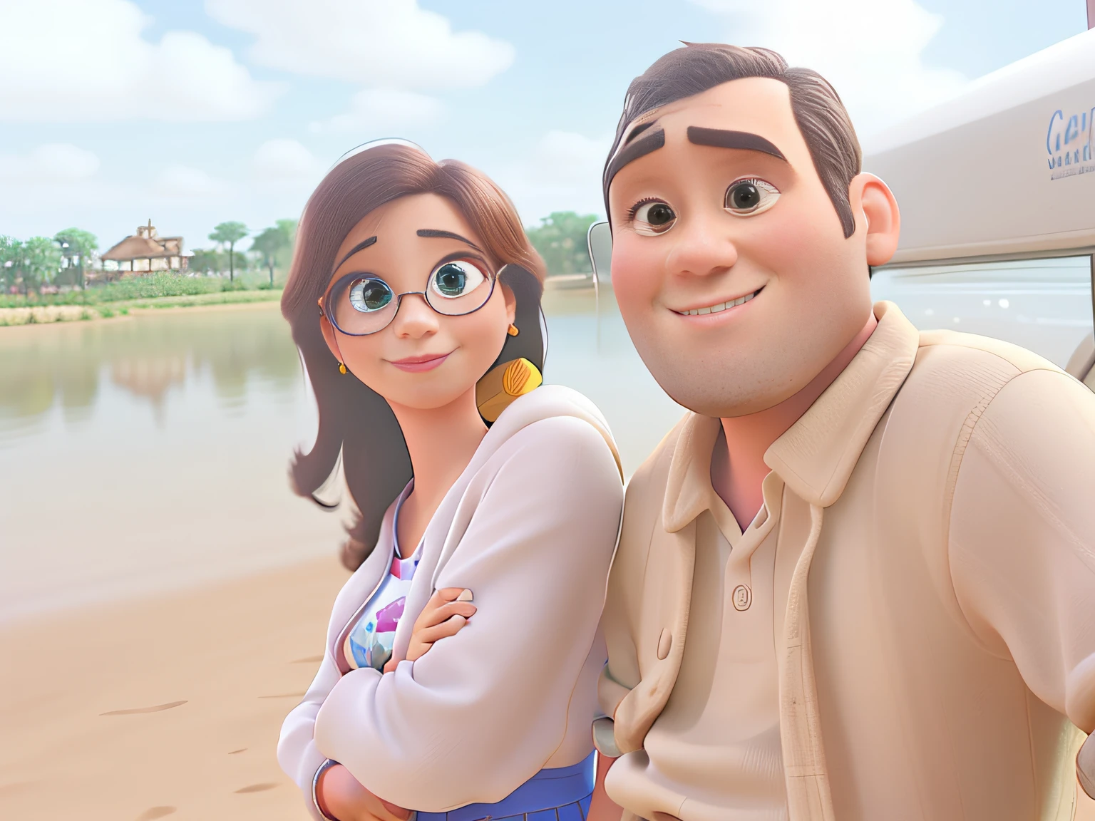 Casal estilo pixar, alta qualidade, melhor qualidade