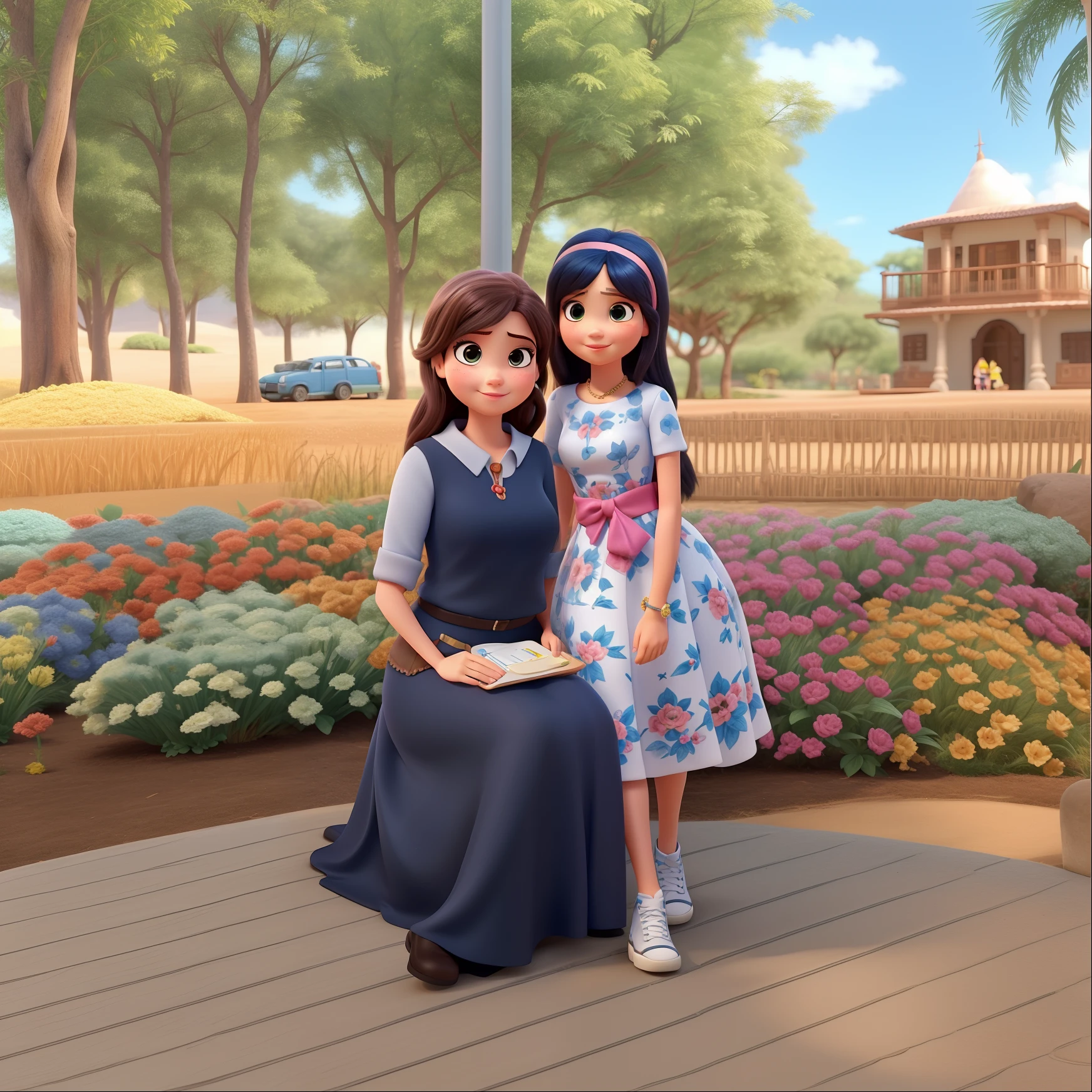 uma mulher e uma estilo Pixar, alta qualidade, melhor qualidade
