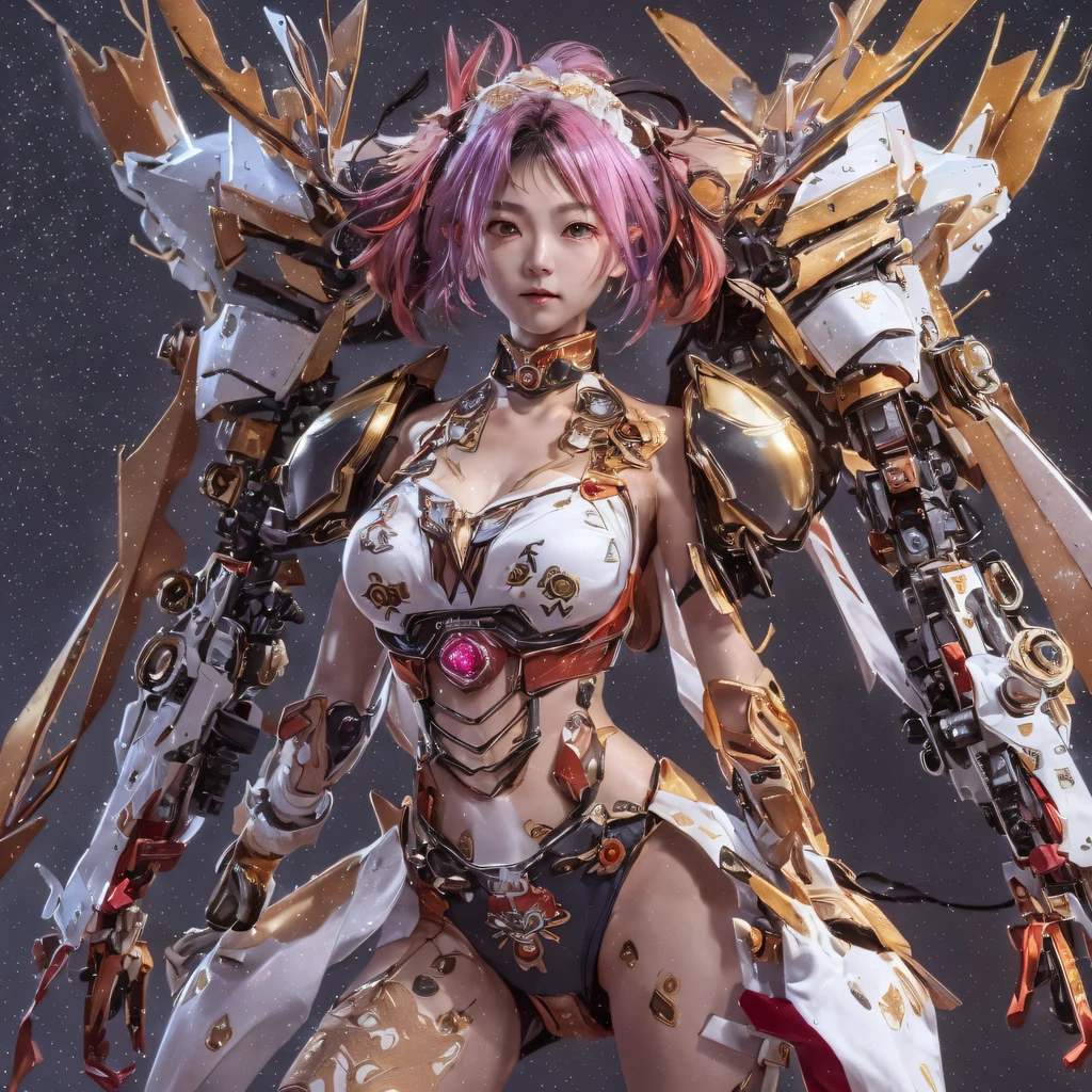 Light orange wind（（Red and white mech girl））National wind circle，Flying nine-tailed fat skull flame ethereal toad star，Golden-black damask white rabbit fur bra，Fuchsia pink diamonds, Tulle burgundy diamond shin guard，CG ，Light orange full set of thick mechs，Giant，, Realistic secret girl rendering, detailed face of a asian girl, Reality in the secret world, Smooth CG art, Realistic. Cheng Yi, Realistic secret style, A lovely secret rendering, 8K portrait rendering, Render character art 8 K, Kawaii realistic portrait，Golden-black damask white rabbit fur bra，Fuchsia pink diamonds, Tulle burgundy diamond shin guard((ultra real detailed.mecha-girl)Mink cotton suit mech，Bright blue and white feathers gold silk shoulder pads，Shi Zhong Huhu female Taoist，Tailfire，Tattooed with，Genius ratio，Silicone texture，Short bright purple hair，3D modeling，4K,8K,16K smooth (Masterpiece, Top quality, Best quality, offcial art, Beauty and aesthetics: 1.2), Very detailed, Colorful, Most detailed, branches,mecha-girl, （Mards）mecha-girl（canyons）， （Linen future mech girl）， Angry fighting stance， looking at the ground， Batik linen bandana， Crane pattern long sleeve garment，Mecha Maiden Canyon（Abstract propylene splash：1.2）， Dark clouds lightning background，Sprinkle with golden mech girl powder（realisticlying：1.4），Black color hair，Flour fluttering，rainbow background， A high resolution， the detail， RAW photogr， Sharp Re， Nikon D850 Film Stock Photo by Jefferies Lee 4 Kodak Portra 400 Camera F1.6 shots, Rich colors, ultra-realistic vivid textures, Dramatic lighting, Unreal Engine Art Station Trend, cinestir 800，Flowing black hair,（（（Red and white mech girl））），Front view，Pure transparency，Wear boxing gloves，Ice is permeable to gas，Film light and shadow，Panorama ultra-wide angle，extremely happy，The texture of the real person is delicate，Strong visual impact，Hyper-detailing，Dream girl，Refined face，prettyeyes，high saturated，Wear reflective sunglasses with a thick gold thread，crystal-clear，Good interpe