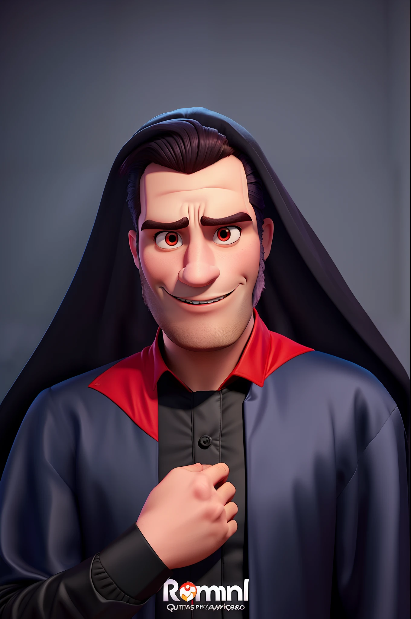 A man dressed as a Disney pixar-style dracula in an Incredibles outfit, alta qualidade, melhor qualidade