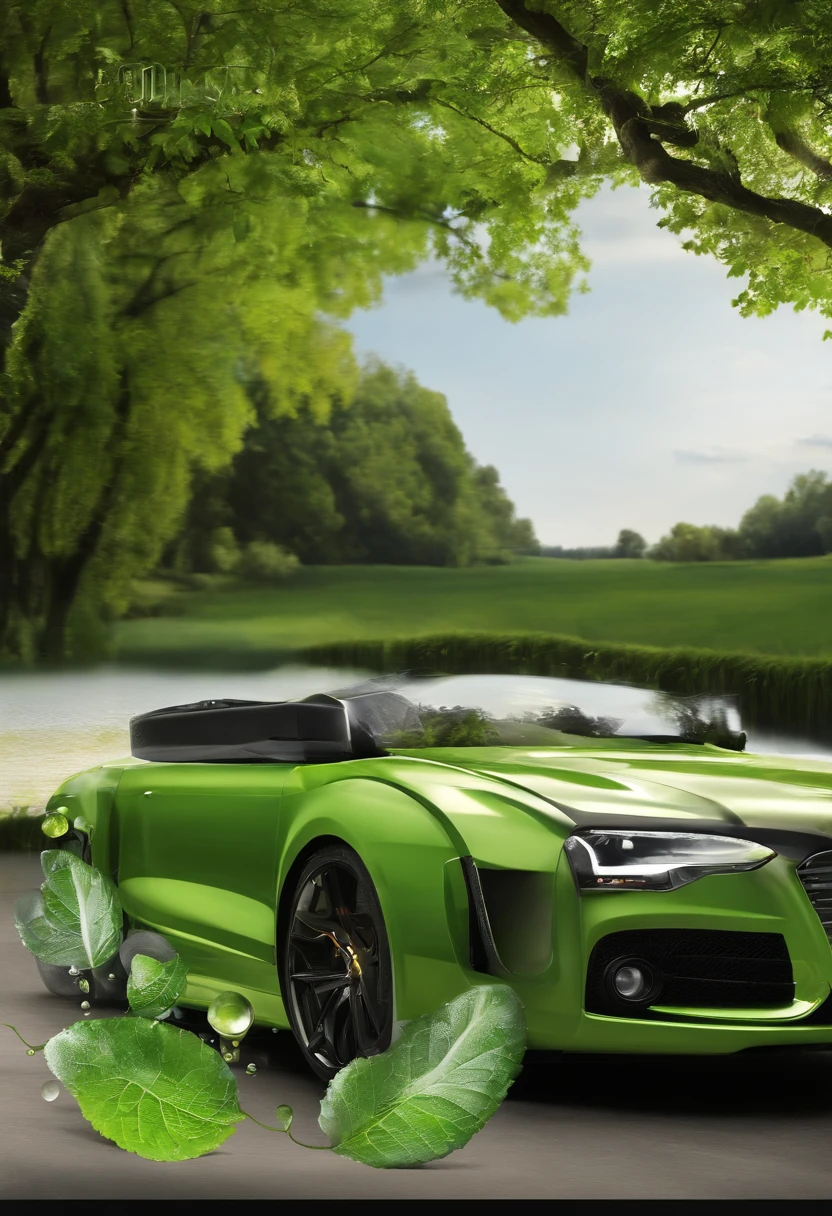 Create a logo for an automotive car wash service called "Serra Green Car Wash". The logo should convey a sense of nature, Cleanliness & Efficiency. Use elementos que sugiram uma paisagem de serra, tonalidades de verde e elementos automotivos (como um carro sendo lavado, water, soap bubbles, etc.). O design deve ser moderno e atraente, Balancing the idea of cleanliness and connecting with nature. As cores predominantes devem ser tons de verde, e o texto "Serra Green Car Wash" It should be prominent and easily readable. Feel free to explore diverse shapes and styles, Striving for a design that conveys trust and professionalism, but also a friendly and eco-friendly approach.