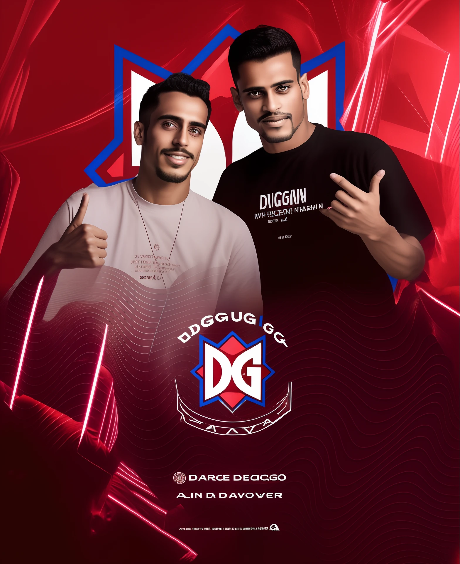 Image of two men with their hands up in front of a red background, 2DCG, Devagar, 3DCG, 3 DCG, Arte de Dayer Diego, Pinguim0, Arte RGP, pog, Dugeondraft, Gadigal, Diego 5, Digis, arte oficial, vitrine, diego koi, Desportivo