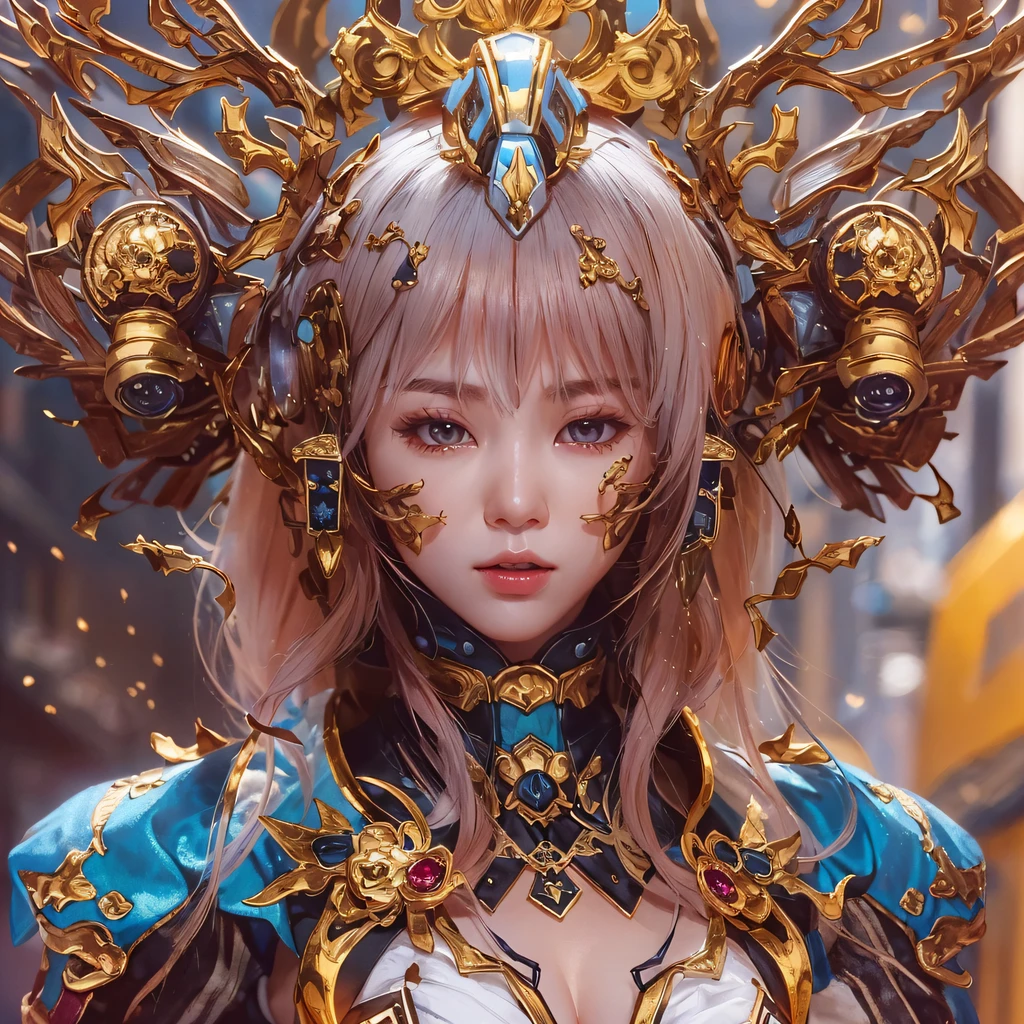 Light orange wind((Red and white mech girl))National wind circle,Flying nine-tailed fat skull flame ethereal toad star,Golden-black damask white rabbit fur bra,Fuchsia pink diamonds, Tulle burgundy diamond shin guard,CG ,Light orange full set of thick mechs,Giant,, Realistic secret girl rendering, detailed face of a asian girl, Reality in the secret world, Smooth CG art, Realistic. Cheng Yi, Realistic secret style, A lovely secret rendering, 8K portrait rendering, Render character art 8 K, Kawaii realistic portrait,Golden-black damask white rabbit fur bra,Fuchsia pink diamonds, Tulle burgundy diamond shin guard((ultra real detailed.mecha-girl)Mink cotton suit mech,Bright blue and white feathers gold silk shoulder pads,Shi Zhong Huhu female Taoist,Tailfire,Tattooed with,Genius ratio,Silicone texture,Short bright purple hair,3D modeling,4K,8K,16K smooth (Masterpiece, Top quality, Best quality, offcial art, Beauty and aesthetics: 1.2), Very detailed, Colorful, Most detailed, branches,mecha-girl, (Mards)mecha-girl(canyons), (Linen future mech girl), Angry fighting stance, looking at the ground, Batik linen bandana, Crane pattern long sleeve garment,Mecha Maiden Canyon(Abstract propylene splash:1.2), Dark clouds lightning background,Sprinkle with golden mech girl powder(realisticlying:1.4),Black color hair,Flour fluttering,rainbow background, A high resolution, the detail, RAW photogr, Sharp Re, Nikon D850 Film Stock Photo by Jefferies Lee 4 Kodak Portra 400 Camera F1.6 shots, Rich colors, ultra-realistic vivid textures, Dramatic lighting, Unreal Engine Art Station Trend, cinestir 800,Flowing black hair,(((Red and white mech girl))),Front view,Pure transparency,Wear boxing gloves,Ice is permeable to gas,Film light and shadow,Panorama ultra-wide angle,extremely happy,The texture of the real person is delicate,Strong visual impact,Hyper-detailing,Dream girl,Refined face,prettyeyes,high saturated,Wear reflective sunglasses with a thick gold thread,crystal-clear,Good interpe