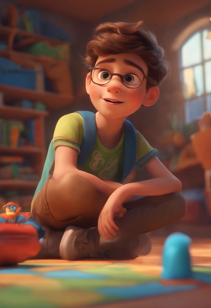 Image of a boy for a story in a YouTube video in Pixar format, He's the little allabester, He's the class leader, He's outgoing, Playful and gets up for a lot of things