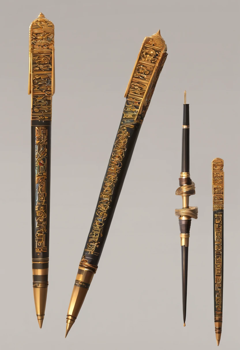 Please make a pen,The style of this made up of an ancient Chinese hairpin as the barrel,It is based on the ancient Chinese brush style as the nib