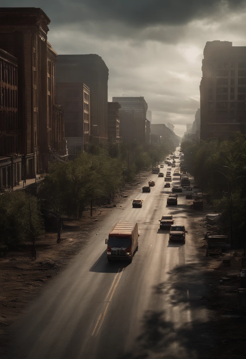 HD, 4k, apocalypse, zombie, city, desolate, destroyed, highway