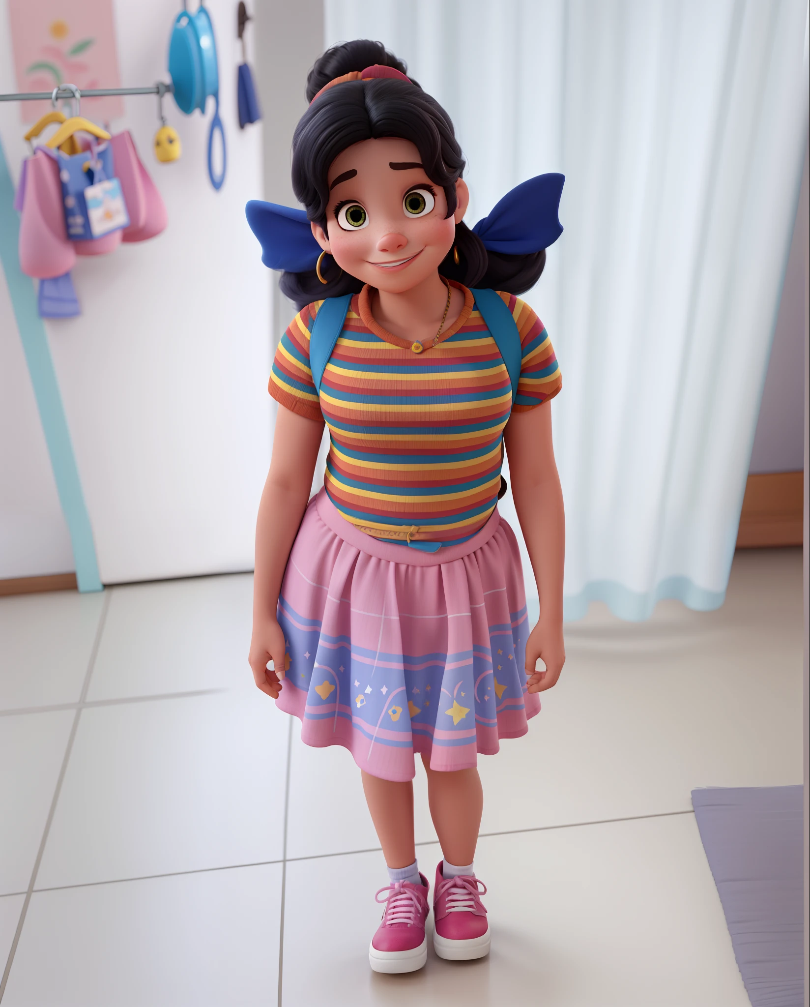 Menina estilo Disney Pixar, alta qualidade, melhor qualidade
