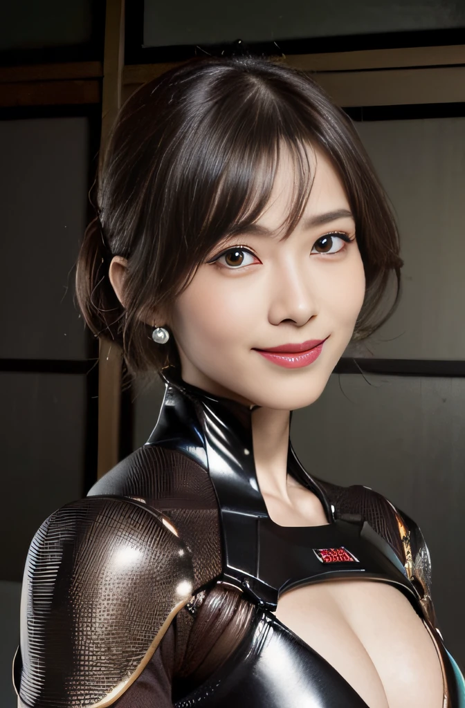 (high resolution,masterpiece,best quality,extremely detailed CG, anime, official art:1.4), realistic, photo, amazing fine details, all intricate, gloss and shiny,awesome many layers, 8k wall paper, 3d, sketch, kawaii, illustration,( solo:1.4), perfect female proportion,villainess, (fusion of dark brown cockroach and lady:1.4), (brown cockroach form lady:1.2), (brown cockroach lady:1.2), (fusion:1.2), (solo:1.4), (evil smile:1.2), muscular, abs, (cockroach brown exoskeleton bio insect suit:1.4), (cockroach brown exoskeleton bio insect armor:1.2), (brown transparency cockroach wing:1.4), (brown cockroach antennae:1.3),
