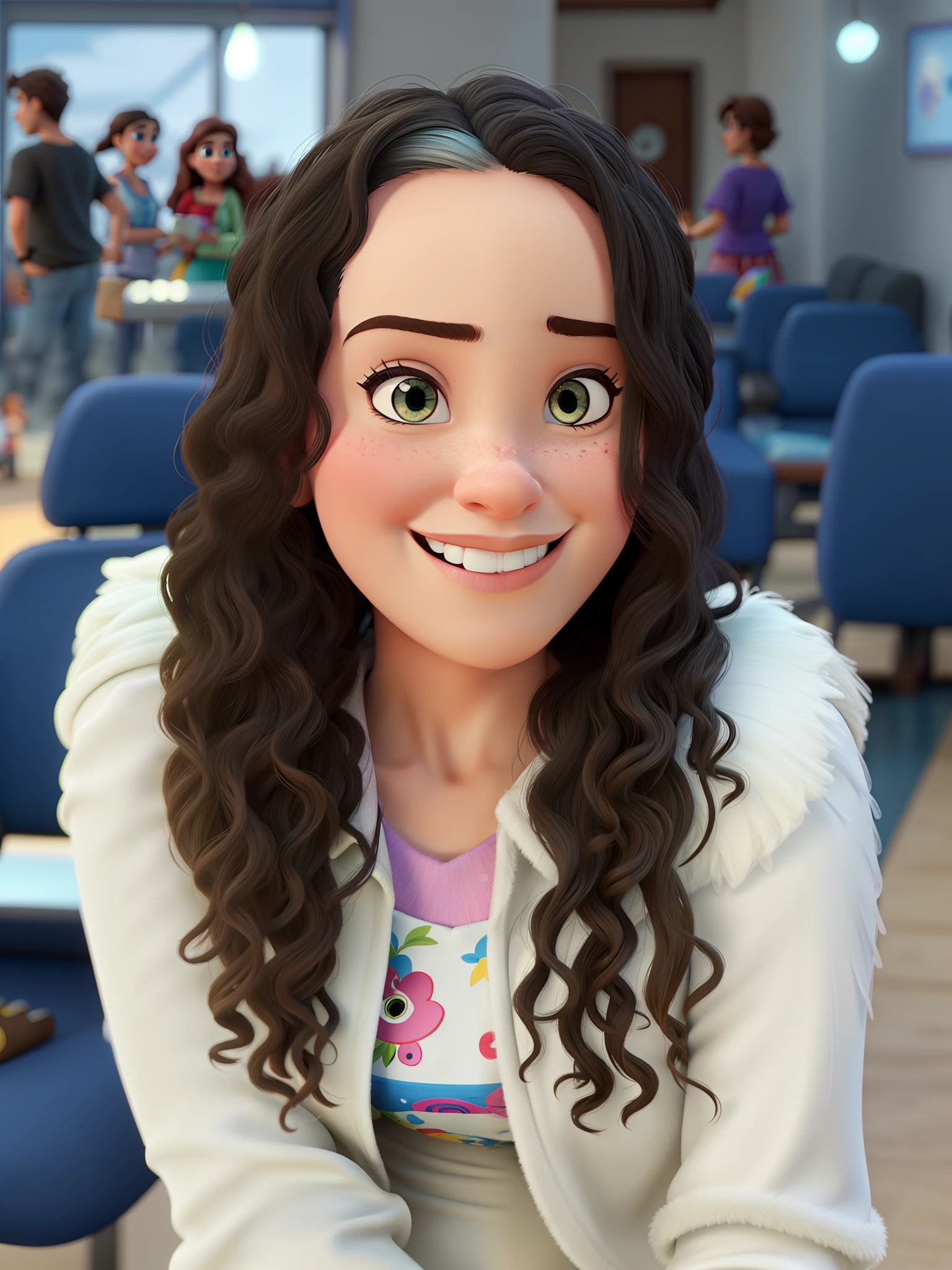Uma mulher estilo disney pixar