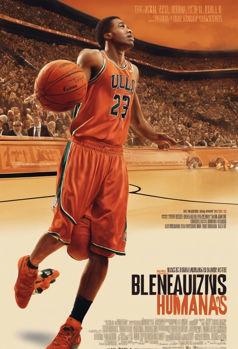 poster de filme, coelho com formas humanas em destaque enterrando uma bola de basquete na cesta