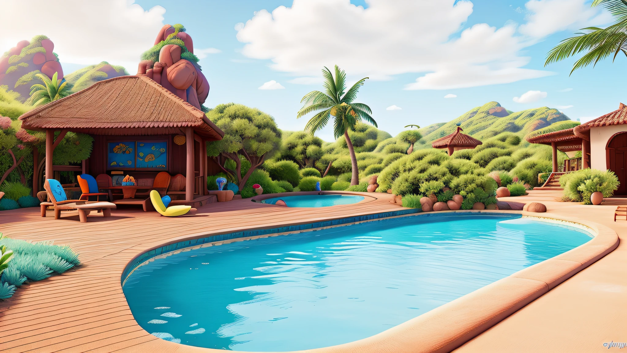 uma paisagem estilo disney pixar alta qualidade