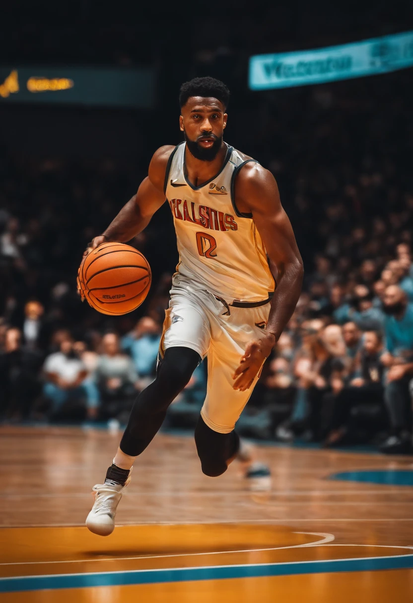 Antropomorfismo coelho jogando basquete no estilo vetor, monocromatic