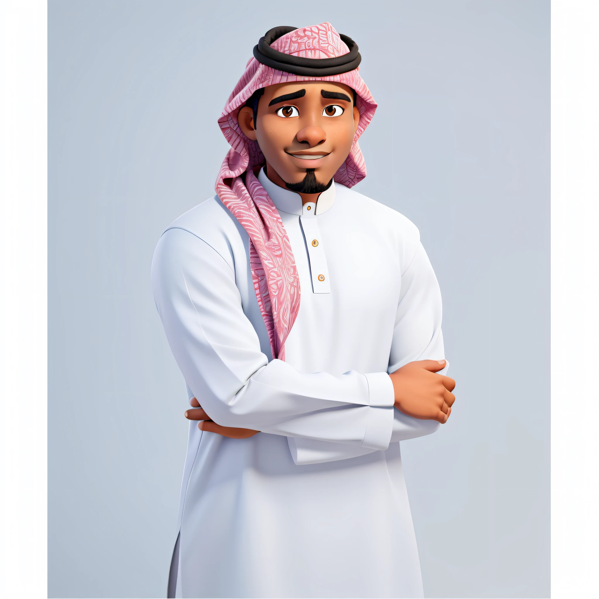dark-skinned man, in sheikh's clothes, with a goatee