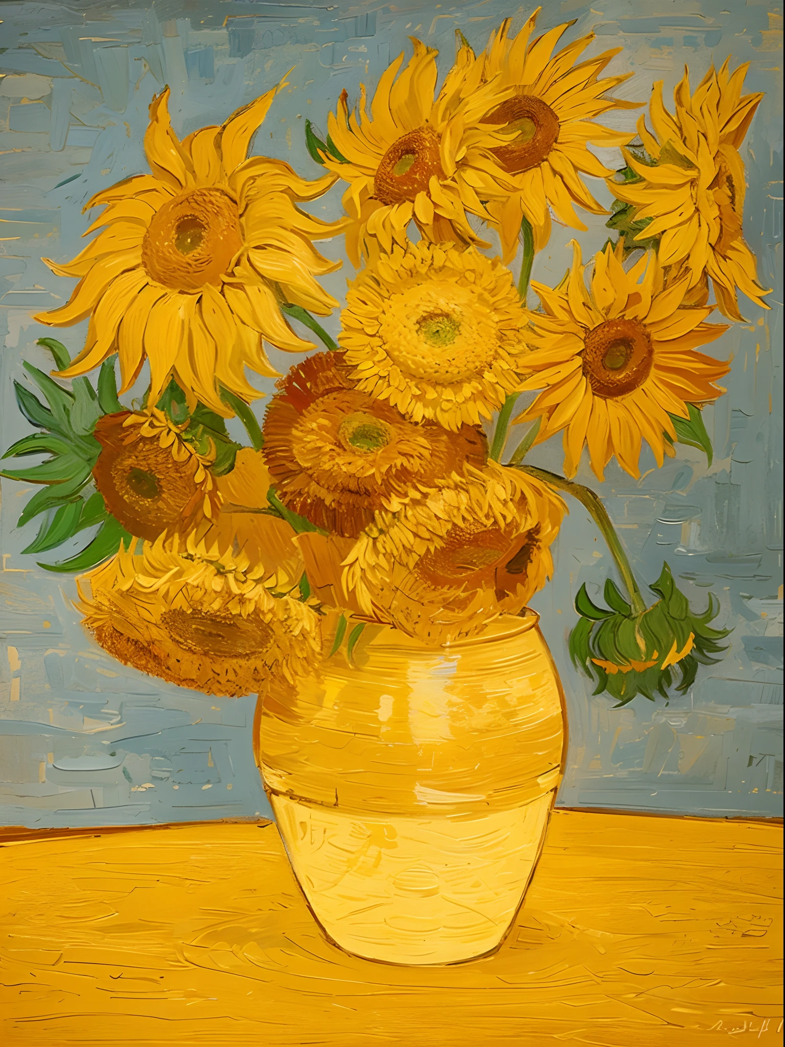 Create Disney Pixar version of Van Gogh's Sunflowers painting