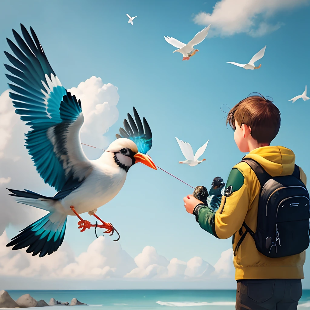 Birds playing slingshot