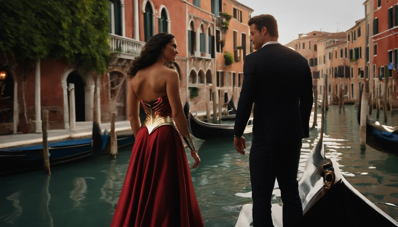 [End with a montage of Hulk and Wonder Woman enjoying the beauty of Venice, showcasing their love and the city's charm], black hair, Hyperrealism, cinematic lighting, high details, masterpiece, best quality, 8k, UHD, ccurate, anatomically correct, super detail, high details, high quality, best quality, highres, HD