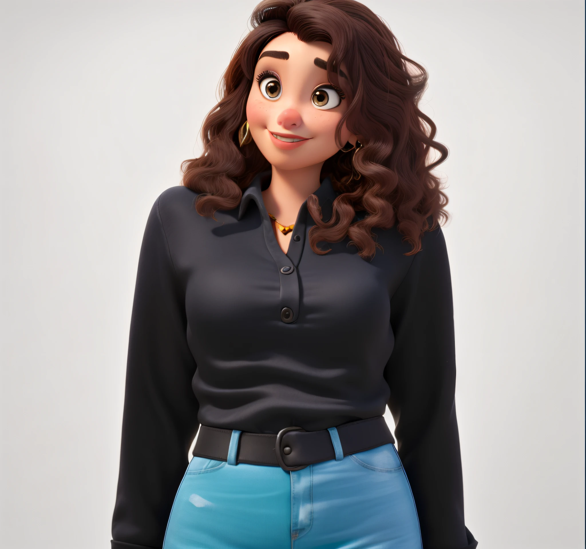 Uma Mulher linda e morena  estilo disney pixar, alta qualidade, melhor qualidade