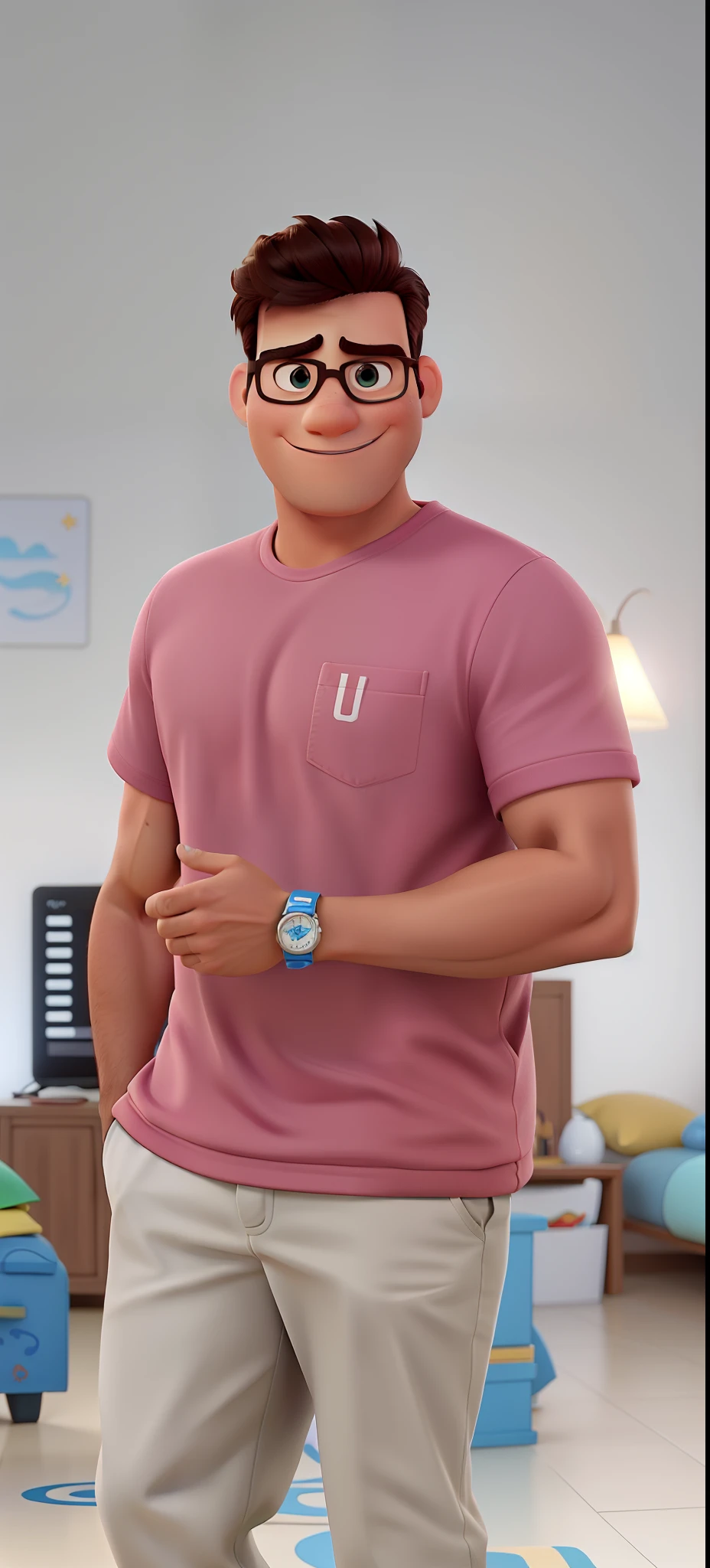 Um homem no estilo disney pixar, alta qualidade, melhor qualidade.