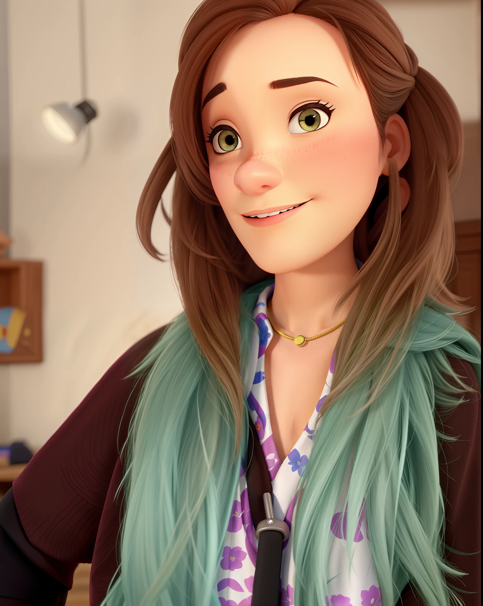 Uma mulher estilo pixar, em boa qualidade