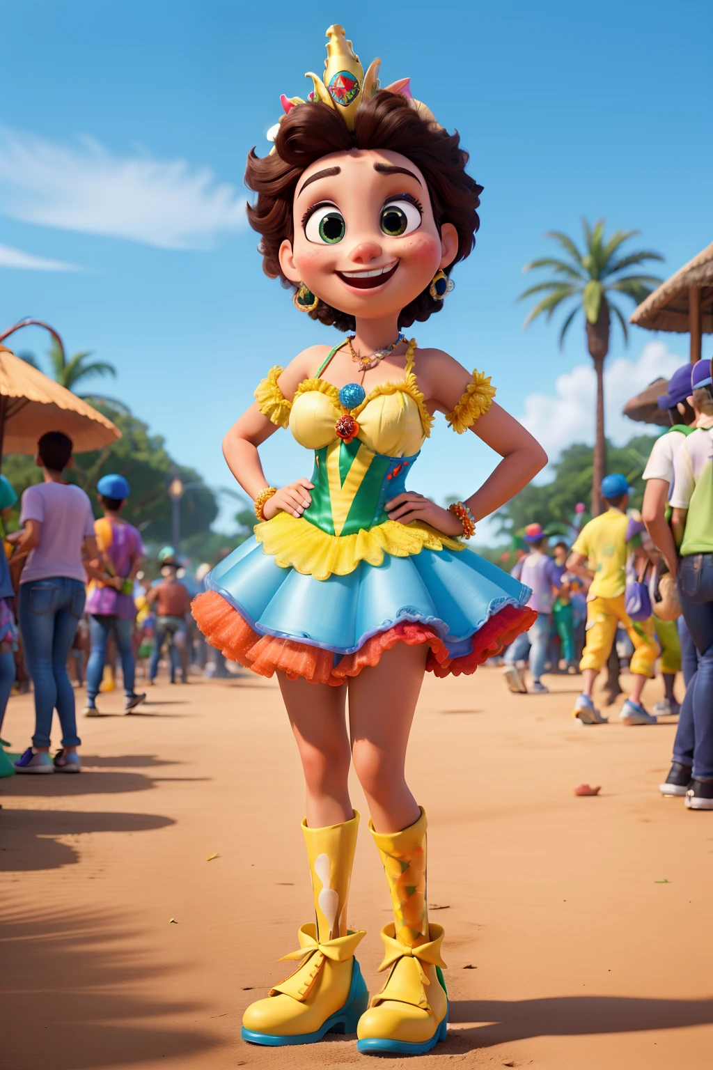 Allegorical Carnival Arro, With women dancing in the background. estilo disney pixar, alta qualidade
