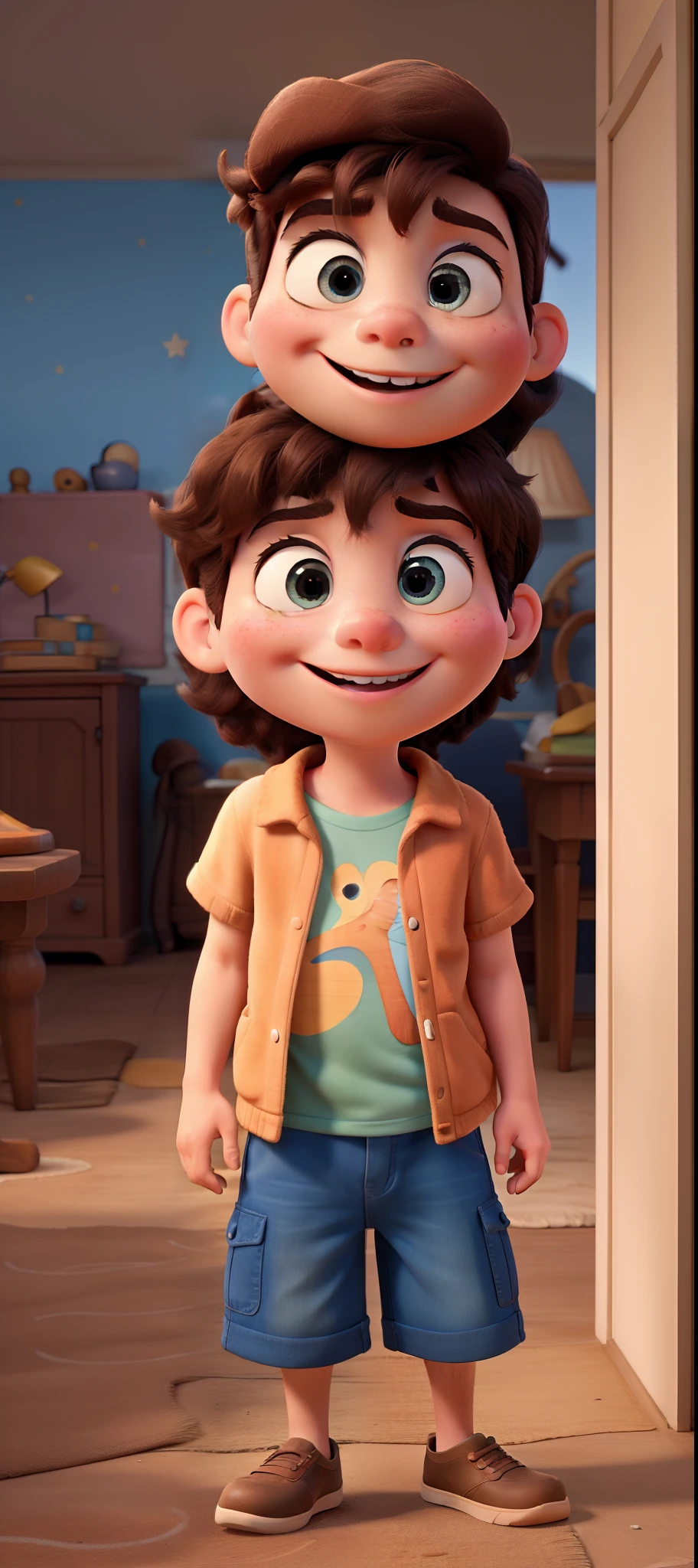 Recreate Disney Pixar style photo using traces from the attached photo