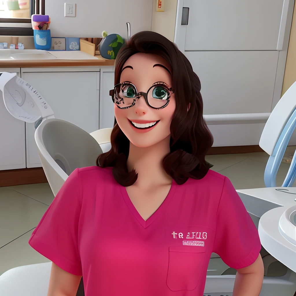 mulher sorridente no estilo disney pixar, obra prima, melhor qualidade