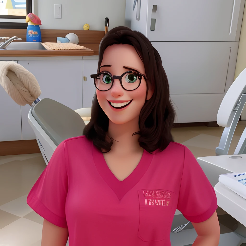 mulher sorridente retrato no estilo disney pixar, obra prima, melhor qualidade, maior qualidade