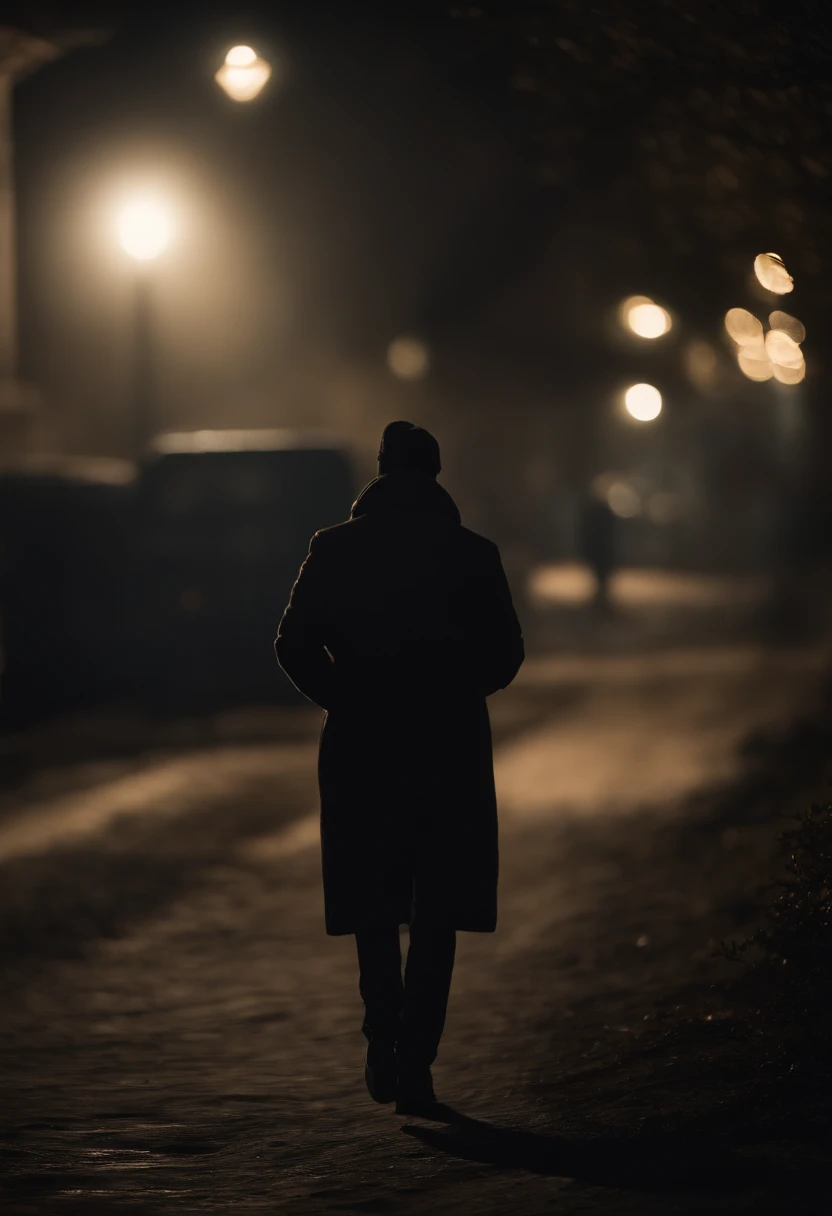"Create a chilling scene that depicts a person vanishing into the darkness."