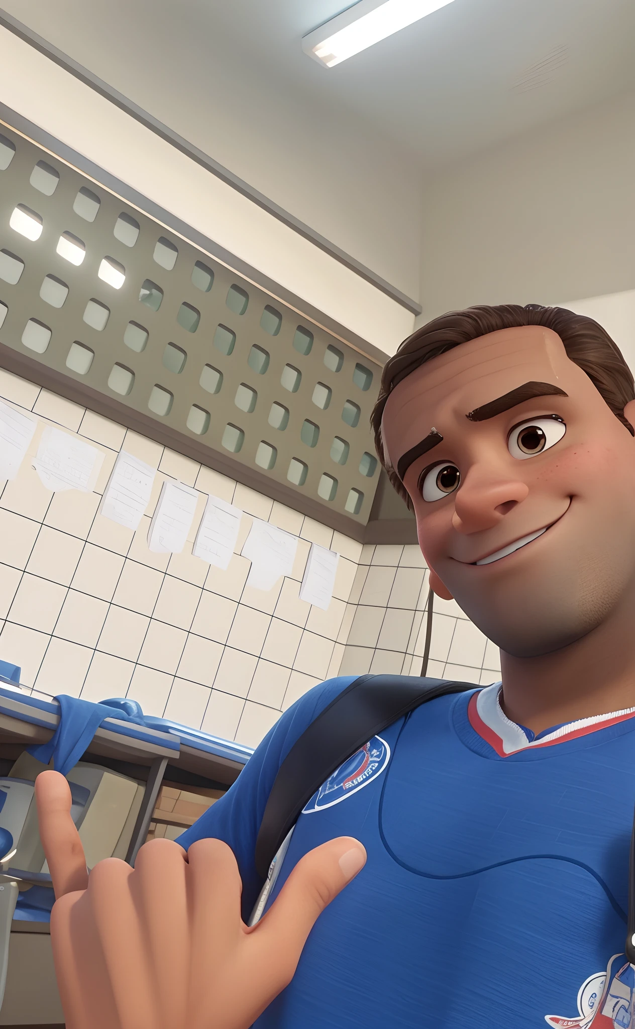 Disney Pixar Animation-Style Brunette Man, alta qualidade.