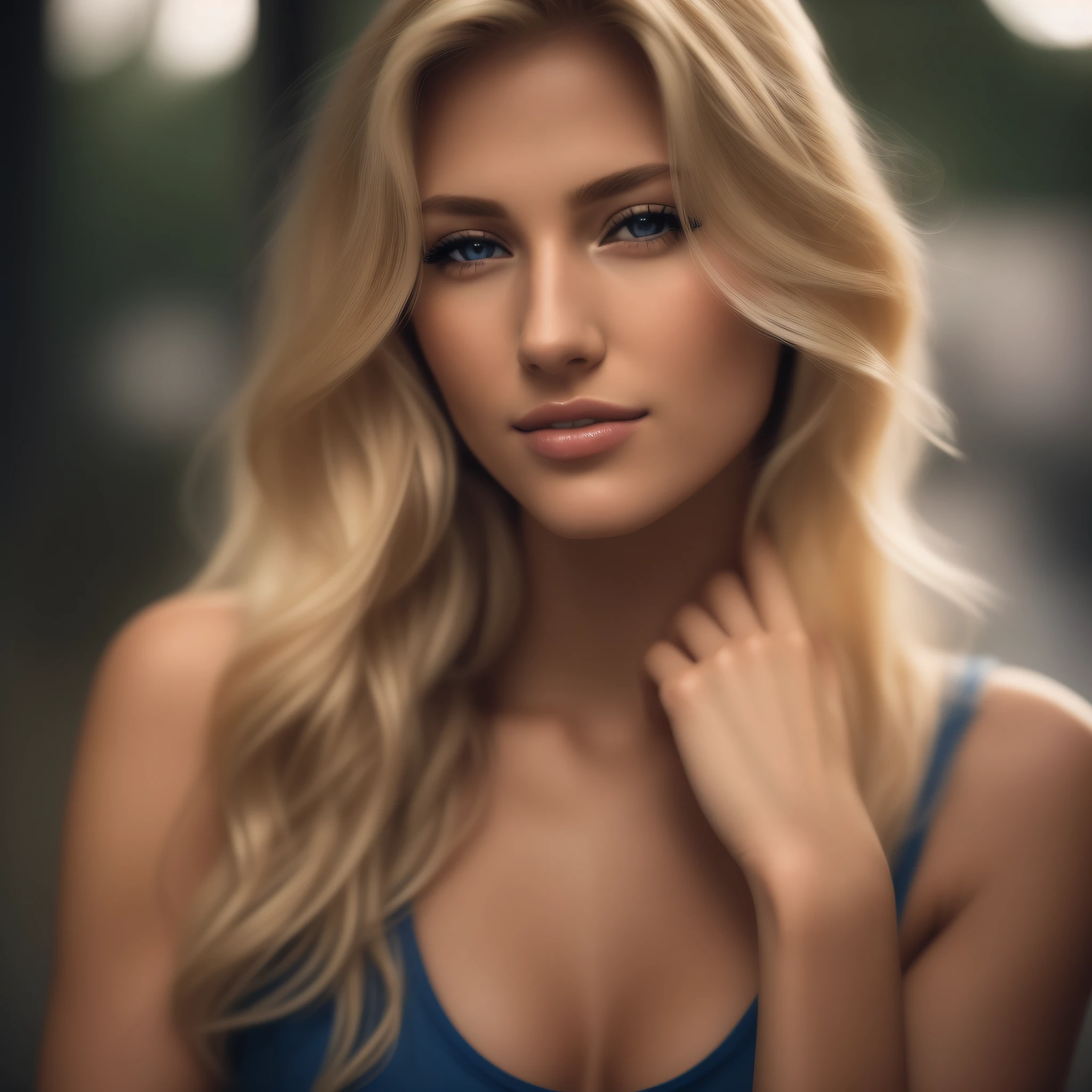 European and American women, A fashion model, wears a white dress, Glamour, paparazzi taking pictures of her, Blonde hair, Brown eyes, 8K, High quality, Masterpiece, Best quality, HD, Extremely detailed, voluminetric lighting, Photorealistic