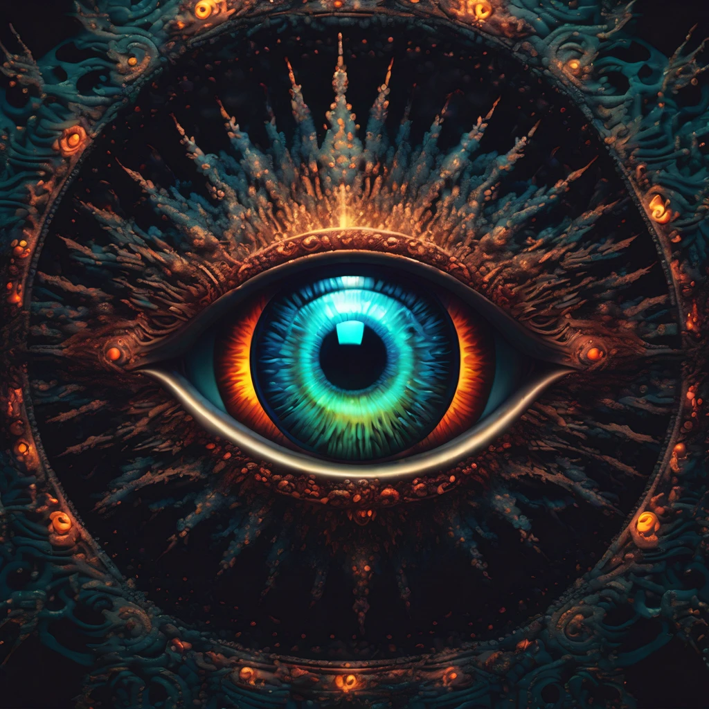 pixel sorting devil's eye background intricate detail, in the matte, intricate insane details, (((illusionism:1.3))), overwhelming atmosphere, (captivatingly surreal ambiance rich colors illustration:1.1), dark core, ice ring wish,