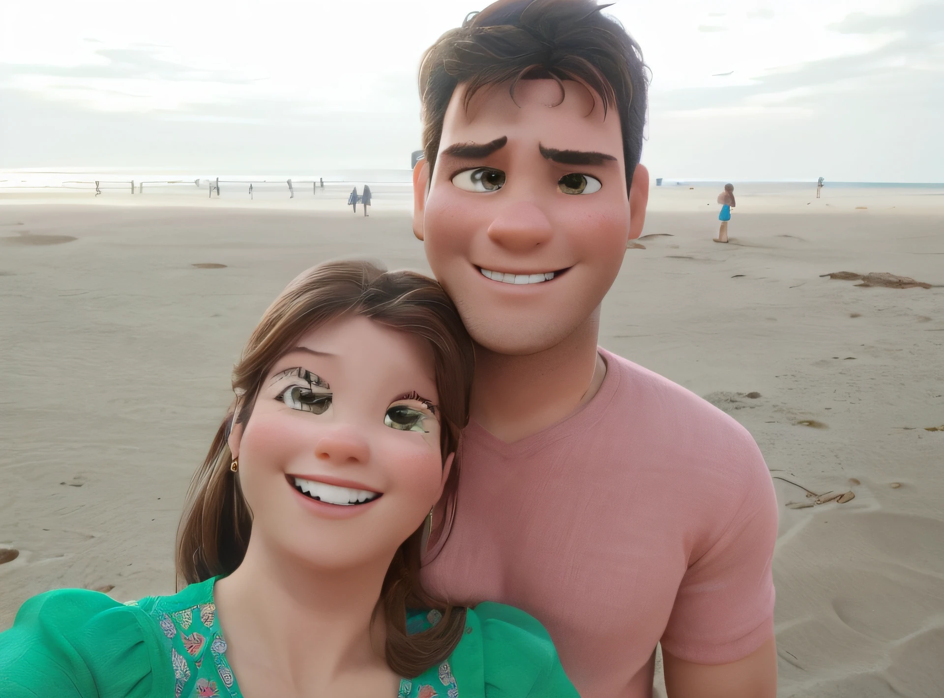 Casal feliz estilo disney pixar em alta qualidade