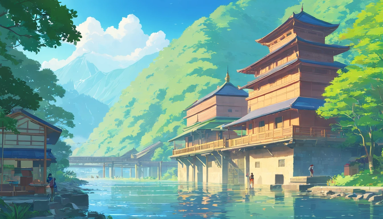 Indian architecture and river, nature overtook humanity