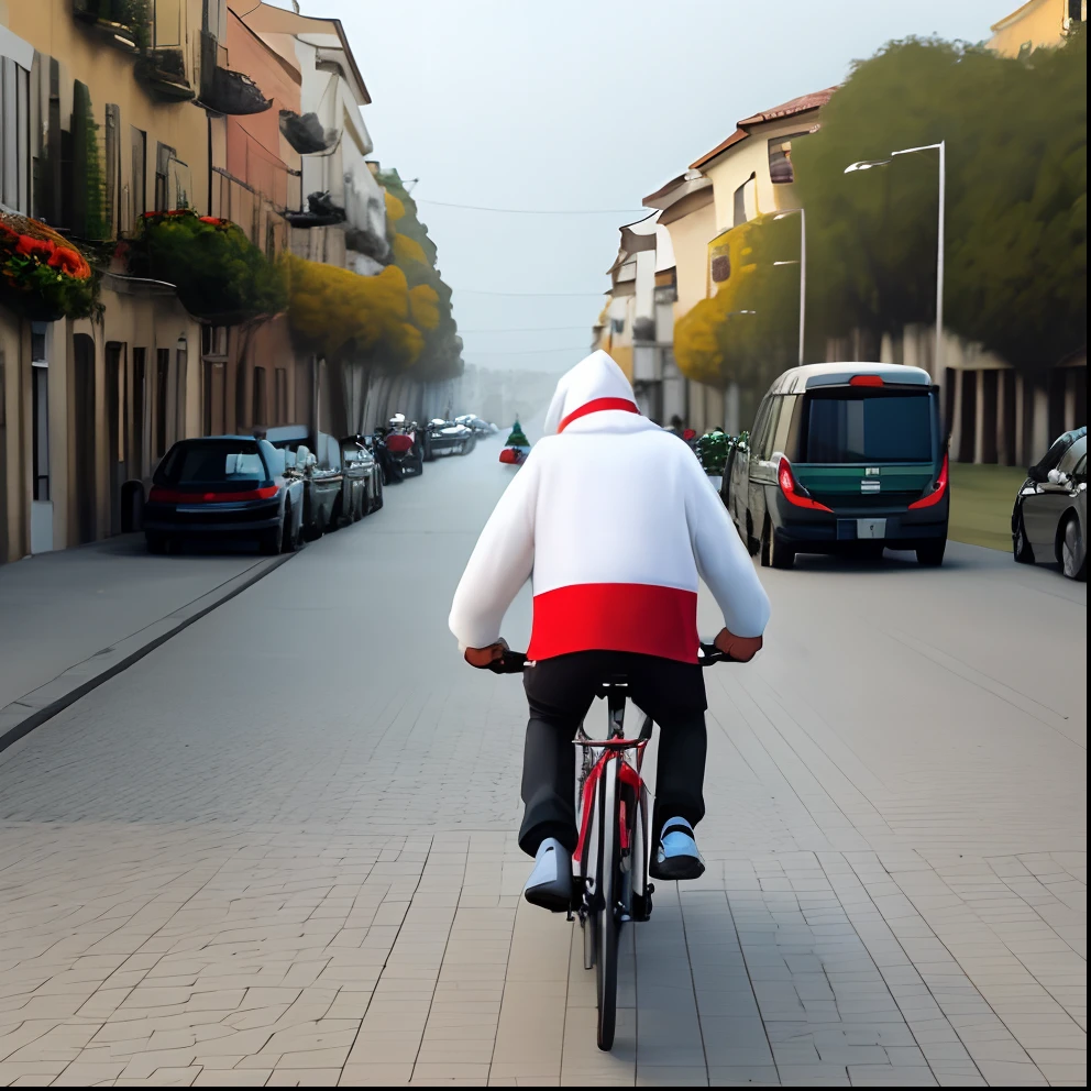 Papai noel andando de bicicleta
